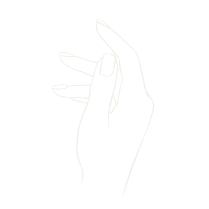 White hand silhouette on a transparent background