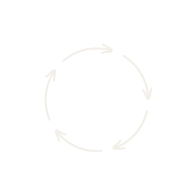 White recycling symbol on a white background